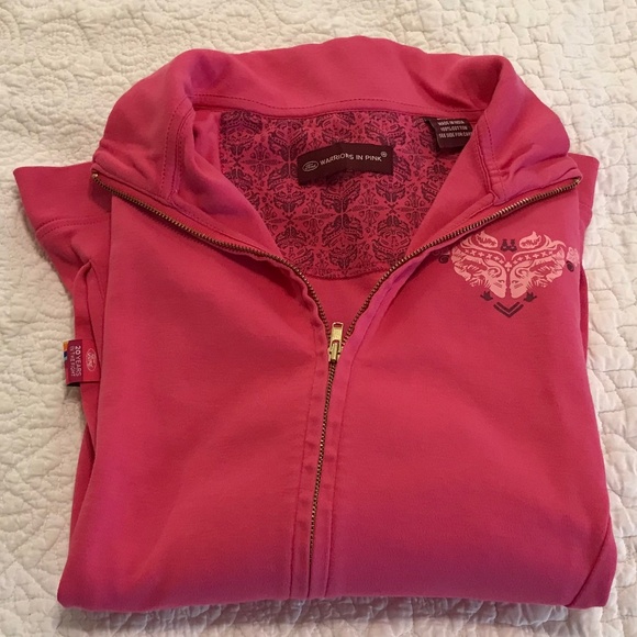Ford “Warriors in Pink” rose pink zip up sweatshirt jacket / printed design (M) - Picture 1 of 16